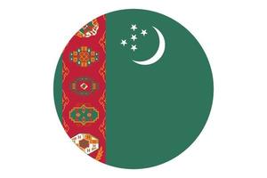 Circle flag vector of Turkmenistan