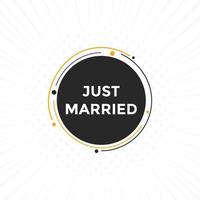 Just married text web template button. Just married Colorful label sign template. speech bubble vector