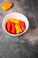 Bell pepper small fresh vegetable  healthy food snack on the table copy space food background photo