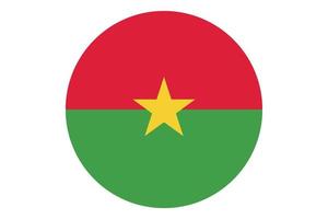 Circle flag vector of Burkina Faso on white background.