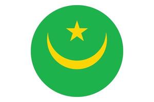 Circle flag vector of Mauritania on white background.