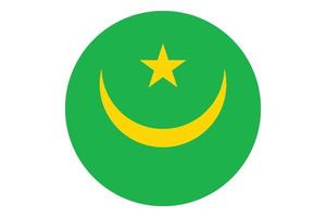 Circle flag vector of Mauritania on white background.