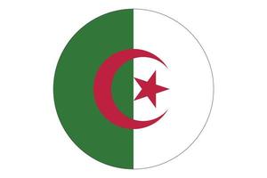 Circle flag vector of Algeria on white background.