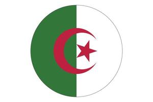 Circle flag vector of Algeria on white background.