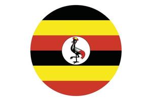 Circle flag vector of Uganda on white background.