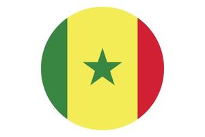 Circle flag vector of Senegal on white background.