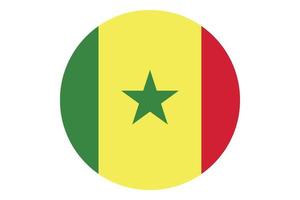 Circle flag vector of Senegal on white background.