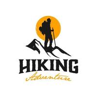 vintage logo hiking adventure template illustration vector