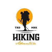 vintage logo hiking adventure template illustration vector