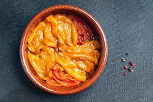 bell pepper baked vegetable fresh dish healthy meal snack on the table copy space photo