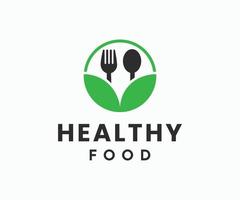 Healthy Food Logo Design Template. Organic Food Logo vector