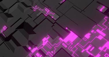 abstract background using geometric texture patterns and bright purple lines which is synonymous with tech sci-fi theme, perspective camera, 3d rendering and 4K size photo