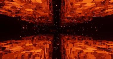 abstract background using a geometric pattern of lines, points and polygons using a bright orange color, there is space in the middle such as a plus sign, 3d rendering, and 4K size photo