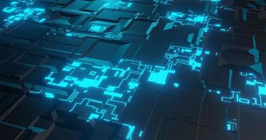 abstract background using geometric texture patterns and bright blue lines synonymous with tech sci-fi theme, panoramic camera, 3d rendering and 4K size photo