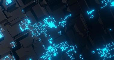 abstract background using geometric texture patterns and bright blue lines identical to tech sci-fi theme, orthographic camera, 3d rendering and 4K size photo