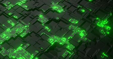 abstract background using geometric texture patterns and bright green lines identical to tech sci-fi theme, orthographic camera, 3d rendering and 4K size photo