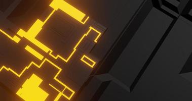 abstract background using geometric texture patterns and a few bright yellow lines which is identical to the tech sci-fi theme, there is space on the right, 3d rendering and 4K size photo