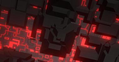 abstract background using geometric texture patterns and bright red lines that are identical to tech sci-fi themes, camera orthographic, 3d rendering, and 4K size photo