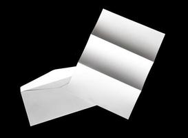 blank of letter paper and white envelope photo