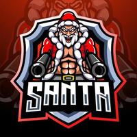 Santa gunner mascot. esport logo design vector