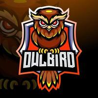 Owl bird mascot. esport logo design vector