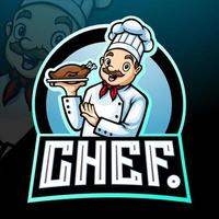Chef mascot. esport logo design vector