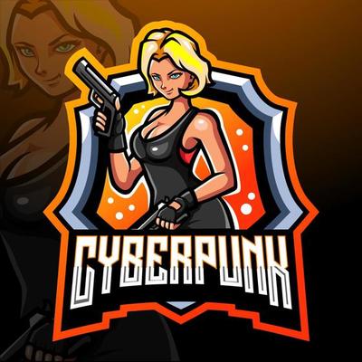 Cyberpunk mascot. esport logo design