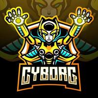 Cyborg mascot. esport logo design vector