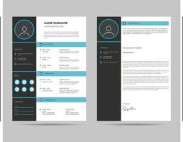 A4 size resume with cover letter template vector
