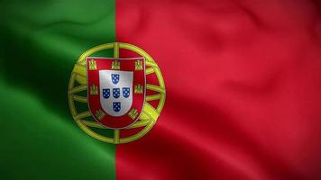 fundo de loop de bandeira de portugal 4k video