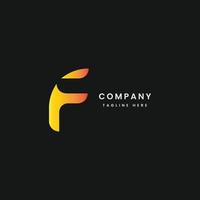 Modern Minimalist Gradient Letter F Vector Logo Design Templates