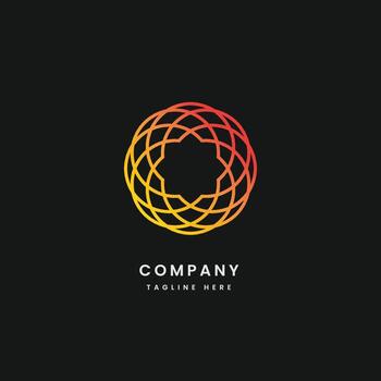 Gradient Rounded Line Vector Logo Design Templates