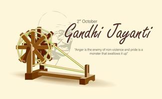 feliz gandhi jayanti ilustración vectorial. mohandas karam chandra gandhi cumpleaños. vector