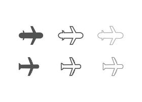 Set of airplane icons Vector illustration