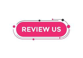 Review us Start now button. Review us User rating social banner promotion. Review Us text social media template vector