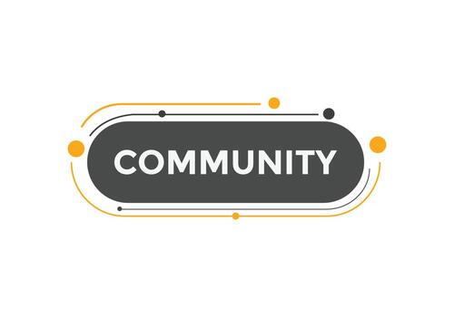 community text button. speech bubble. community Colorful web banner. vector illustration