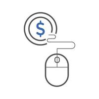 Pay per click icons. Concept for SEO, payment collection and web design. PPC icon vector