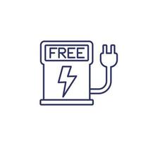 car charging station icon, free of charge, line vector