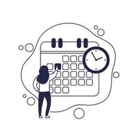 set a deadline, time management vector illustration