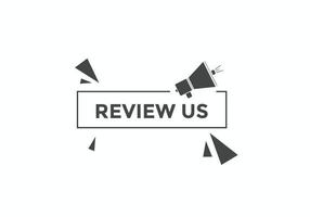 Review us Start now button. Review us User rating social banner promotion. Review Us text social media template vector