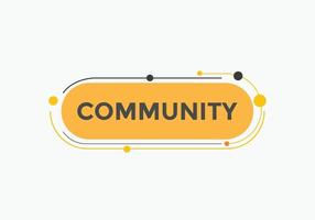 community text button. speech bubble. community Colorful web banner. vector illustration