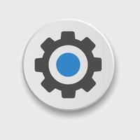 Setting icon for apps or web interface with button. Set of settings, Gear, Cog icon vector with button. Sign flat style setting or gear with button