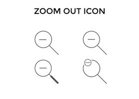 Set of zoom out icons. Magnifying glass zoom out sign. Used for SEO or websites vector