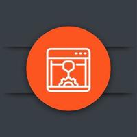 3d printer linear icon, vector illustration