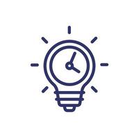 Idea and time line icon with light bulb vector