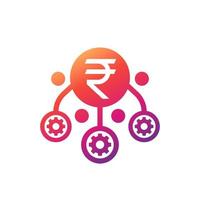 operational costs optimization icon with indian rupee vector