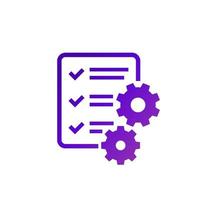 Procedures and operations icon with checklist vector