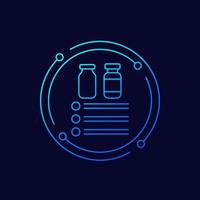 vaccine selection line icon on dark vector
