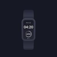 fitness bracelet vector mockup, activity tracker or step counter ui design