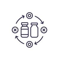 vaccine selection line icon, vector